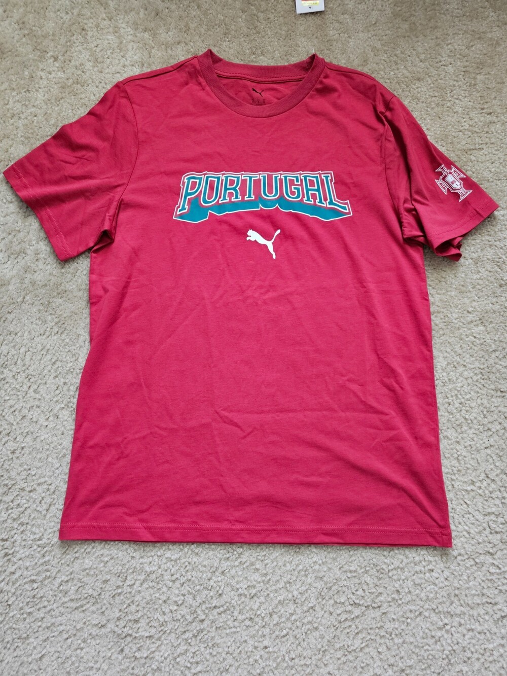 PUMA Portugal Soccer T-Shirt Men's M Red National Team Graphic NWT